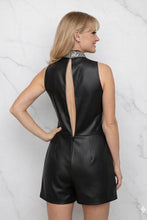 BLACK LEATHER ROMPER