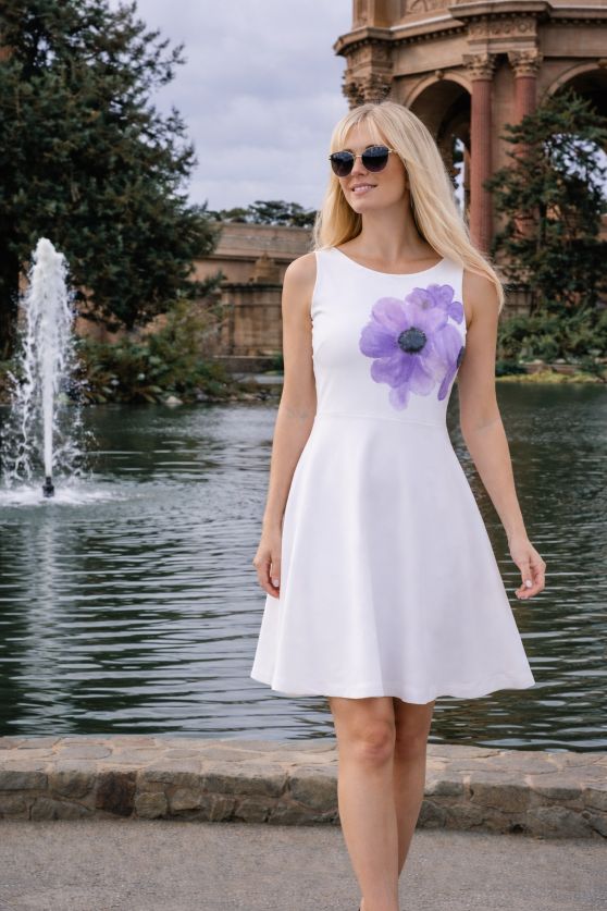 fitted lace wedding dress Purple Petals Dress– Teuta Matoshi main image 1