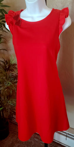 Red Ruffle Sleeve Dress
