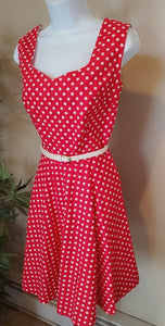 Red Polka Dot Flare dress