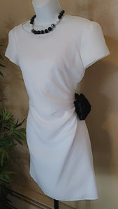 White Pretty Woman Black Rose Dress